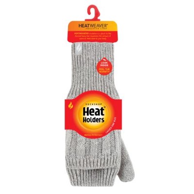 Heat Holders Ladies Light Grey Mittens